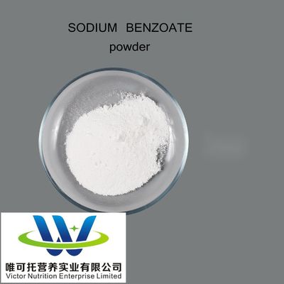 Benzoato di sodio in polvere efficace per la conservazione alimentare, formula C7h5nao2
