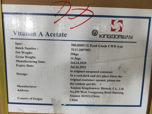 Richiesta personalizzata Grado alimentare Vitamina A 1 000 000 UI/g con EINECS 200-673-2