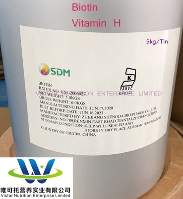 Materiale di imballaggio in carta Biotina 98% Vitamina H Vitamina B7 D-Biotina CAS n. 58-85-5