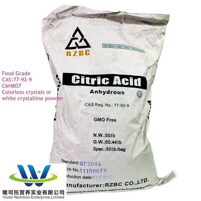 Acido citrico anidro BP2012/USP32/FCC E330 per imballaggi in carta di E330 CAS 77-92-9