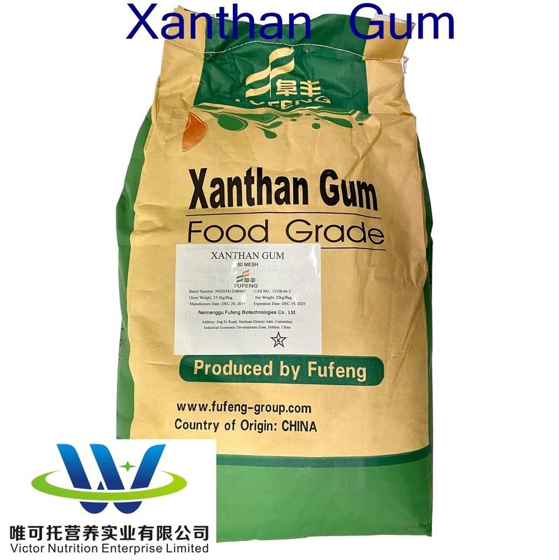 Xantano gomma 80mesh/200mesh CAS 11138-66-2 per additivi alimentari Produzione 5000 tonnellate/mese