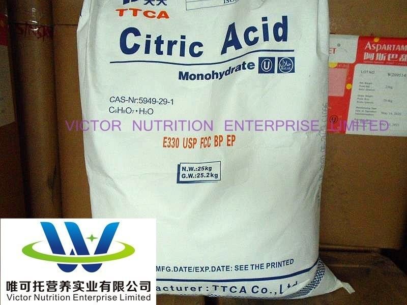 Acido citrico in polvere anidra di qualità alimentare/n. CAS 77-92-9/formula C6h8o7